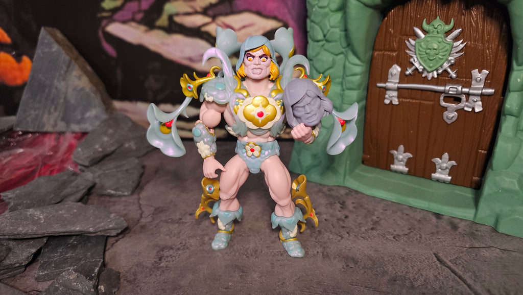 Custom Unpainted Psychedelic He-Man Head – Action Figure Replacement Part