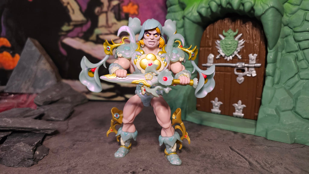 Custom Unpainted Psychedelic He-Man Head – Action Figure Replacement Part