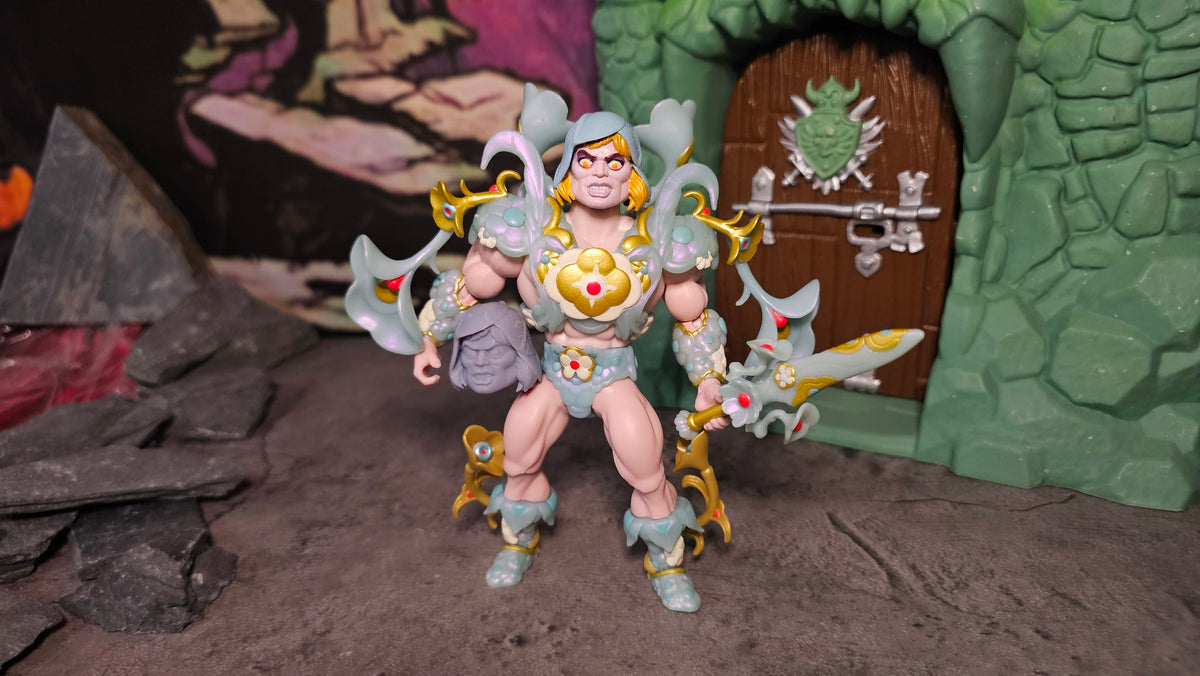 Custom Unpainted Psychedelic He-Man Head – Action Figure Replacement Part