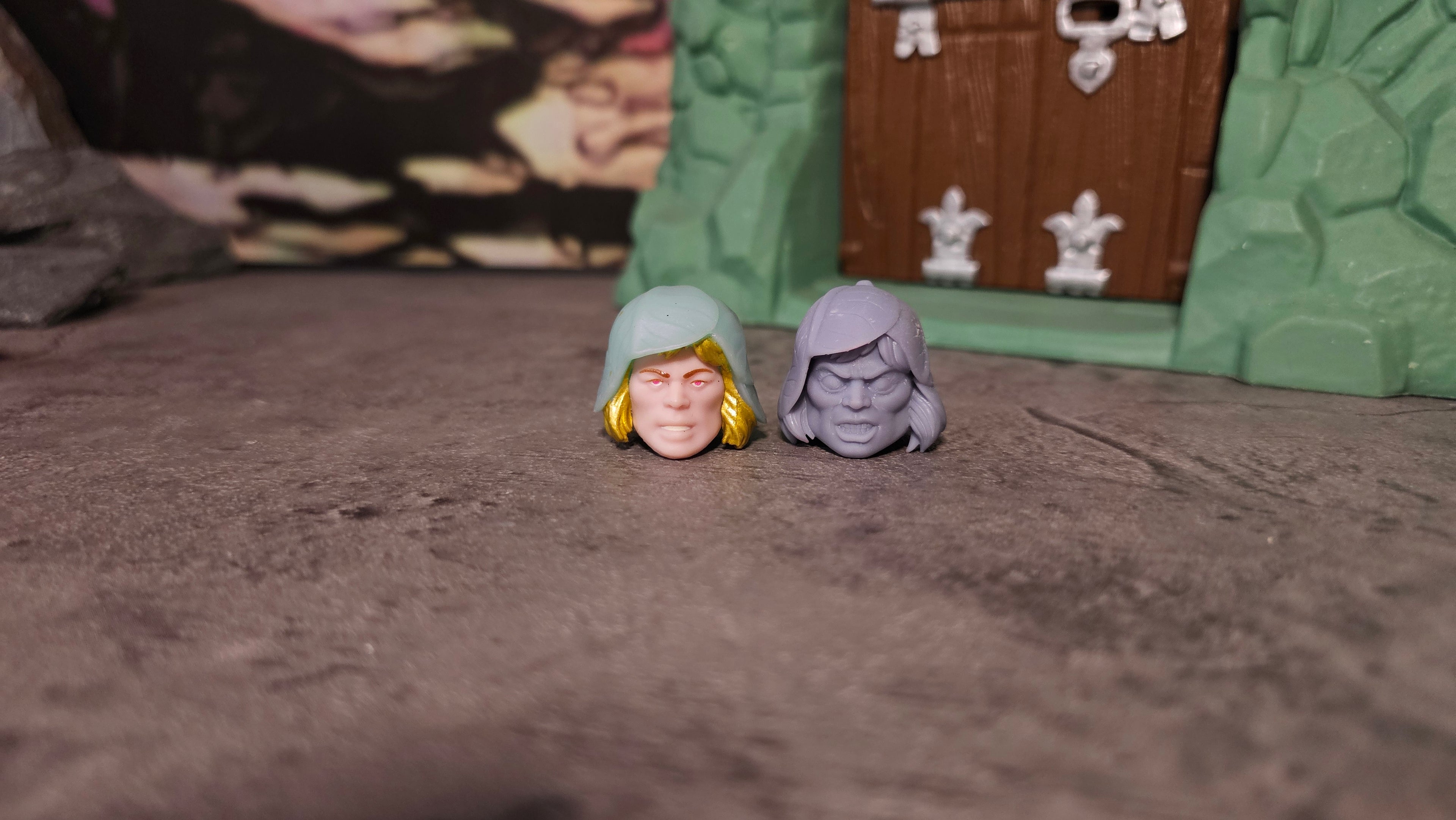 Custom Unpainted Psychedelic He-Man Head – Action Figure Replacement Part