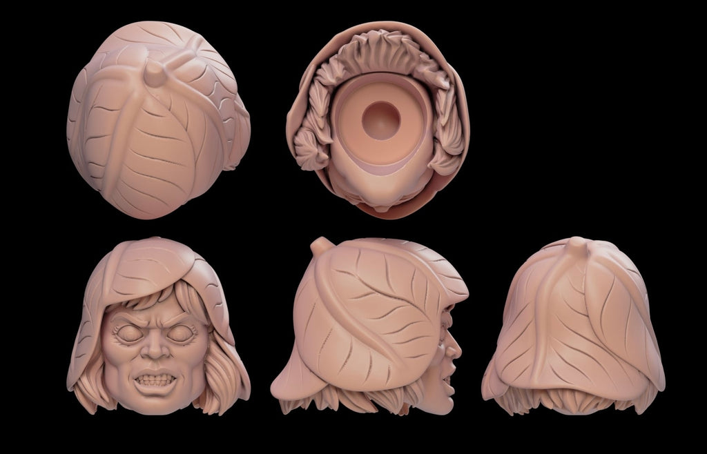 Custom Unpainted Psychedelic He-Man Head – Action Figure Replacement Part
