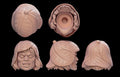 Custom Unpainted Psychedelic He-Man Head – Action Figure Replacement Part